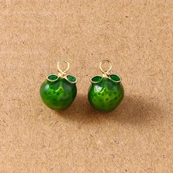 Alloy Fruit Charm Set: Apple, Banana, Grape & Strawberry Pendants for DIY Jewelry Accessories (Antique Silver Plated)