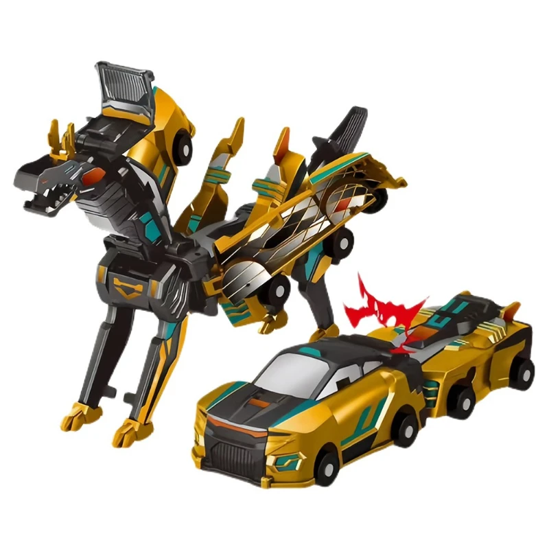 2 in 1 Collision Transforming Dinosaur Car Toys Magnetic Dinosaur Transformer Car Transform Into Dinosaurs Fun Transforming Cars