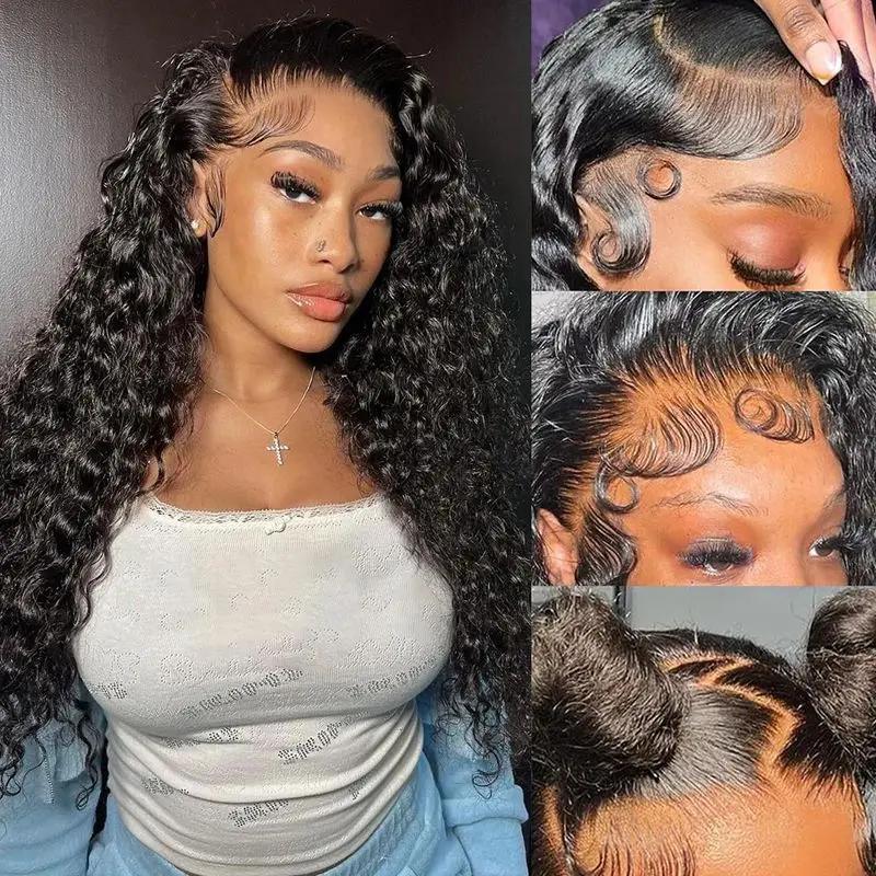 13x4 HD Lace Frontal Human Hair Wig Deep Curly Wave Lace Front Human Hair Wigs 5x5 Glueless Wig Wigs on Clearance Sale 5