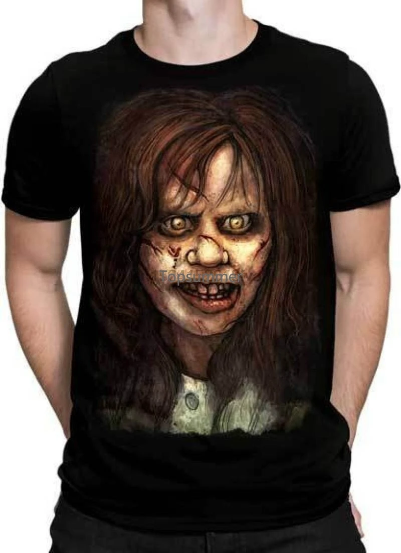 

The Exorcist 1973 Demonic Horror Movie Adult T Shirt Linda Blair As Regan Unisex Casual T Shirt