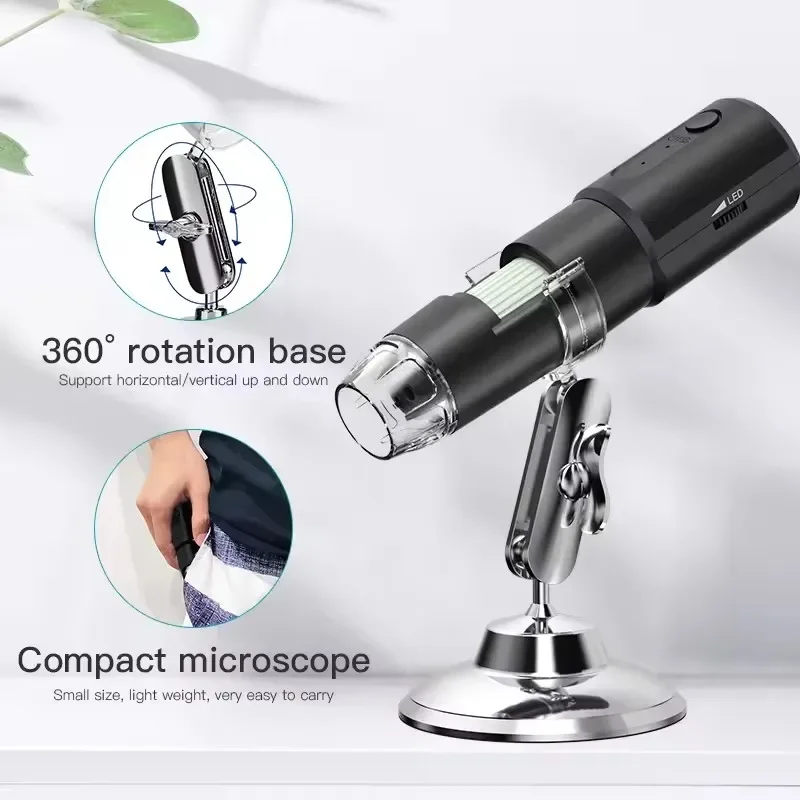 Skin Tester Scalp Detector Portable 1000x Magnification Digital Wifi Wireless Microscope for Skin Scalp Analysis