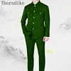 Thorndike  Long Sleeve Blazer Pants Elegant Business Men Formal Prom Collar Africa Style Men Suits New Arrival Sliver Button 6
