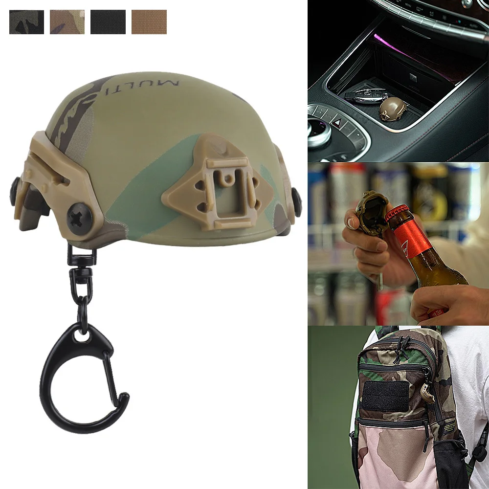 

Military Fans MK Helmet Shape Keychain Beer Bottle Opener Backpack Zipper Key Decoration Tactical Gift Ornaments