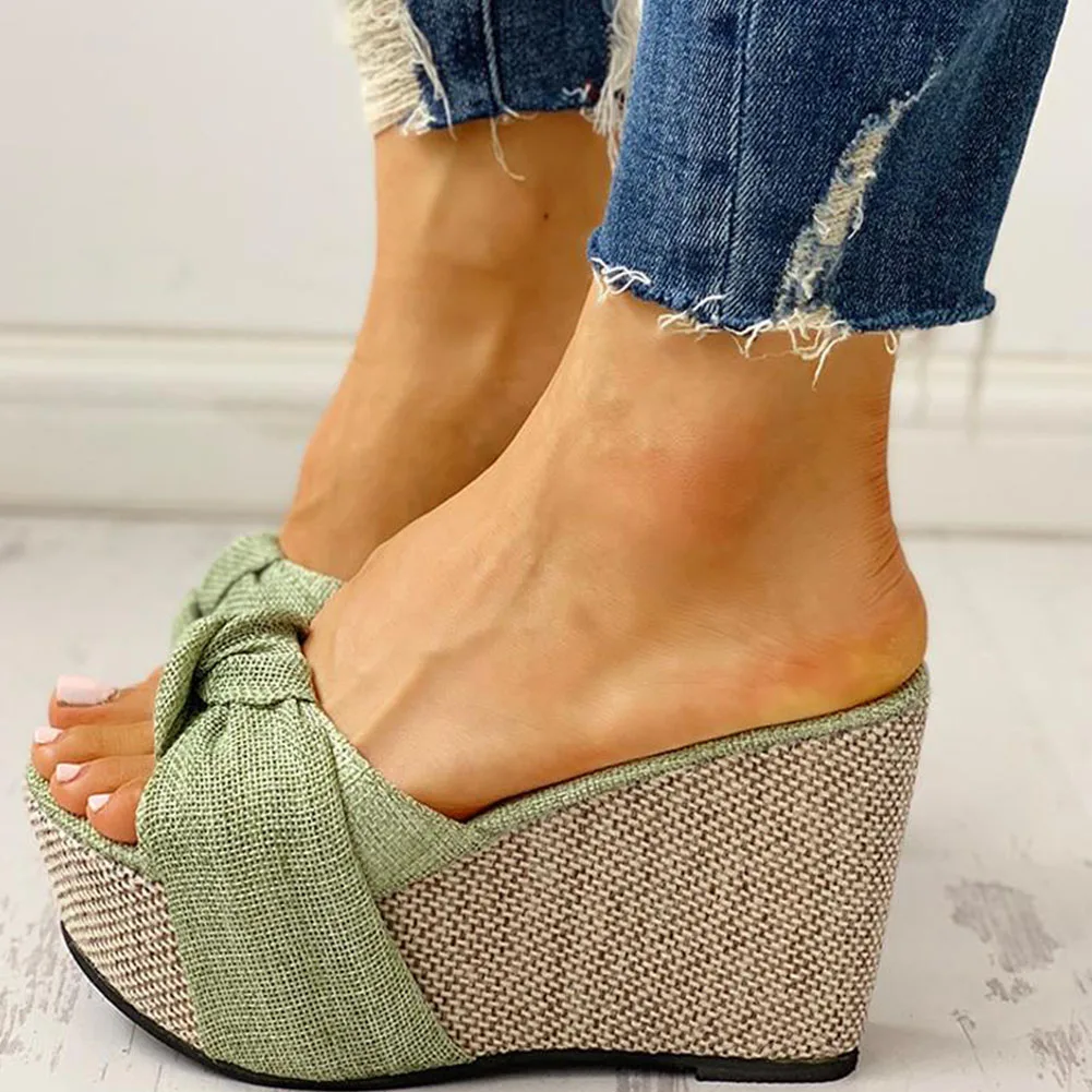Free Gift Feet Chain Slip On Leisure Platform Summer Sandals Wedges High Heels Women Shoes for Women Sandals