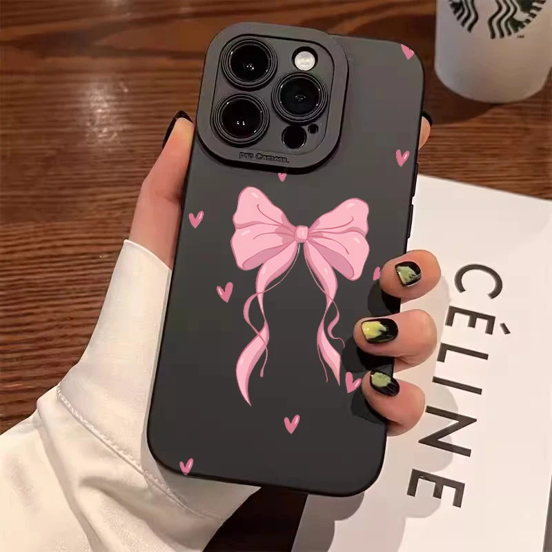 Pink Bow Flower Design Pattern Phone Case Cover