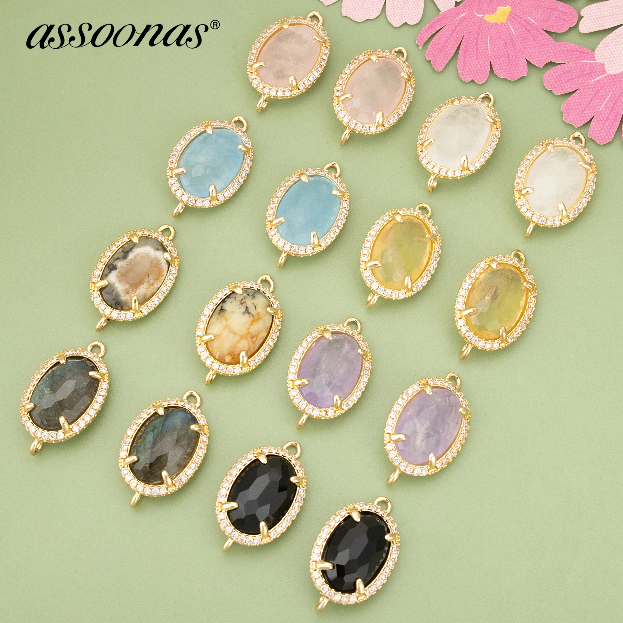 

(MD81) 4pcs High Quality 18K Gold Plated Copper and Natural Stone Hand Made Charms Pendants Diy Jewelry Findings Accessories