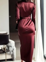 Autumn temperament goddess Hepburn style long-sleeved lace-tight waist dress for women - Image 4