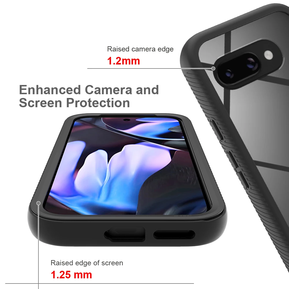 PET Screen Protector Shockproof Case with TPU Frame and Transparent Acrylic Back Cover