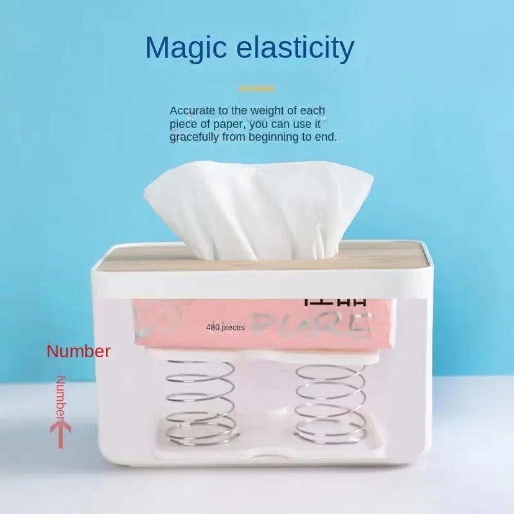 Tissue Box Tissue Dispenser Creative Plastic Paper Towel Spring Pallet White High Elasticity Spring Tissue Box Practical Easier Double Springs