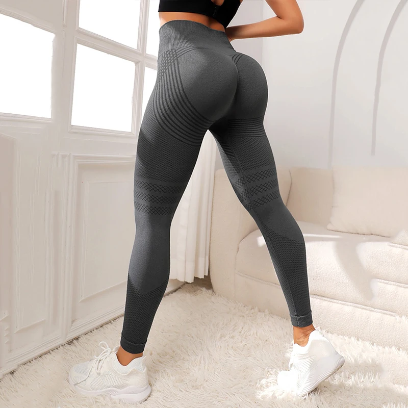 SOISOU Gym Leggings Women Yoga Pants High Waist Push UP Tights Elastic Breathable Sports Women's Pants