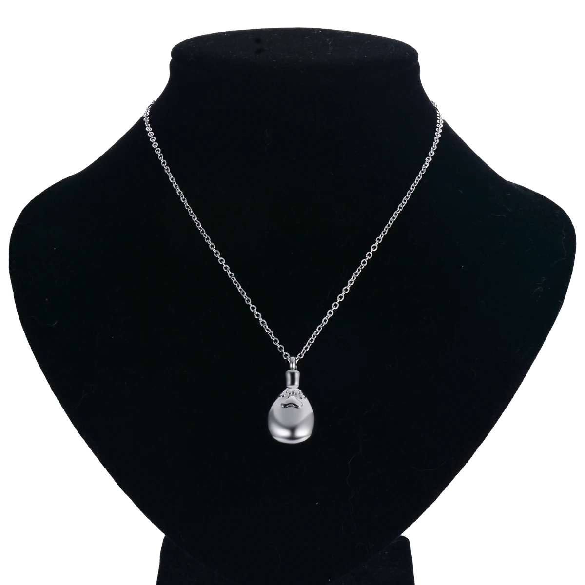 Drop Water with Paw Print Urn Necklace Stainless Steel Cremation Pendant For Ashes Keepsake Jewelry For Pet with funnel Knit 3