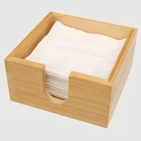 Square Bamboo Tissue Box Household Napkin Case Kitchen Paper Holder Living Room Wipes Dispenser Home Storage ganization 2