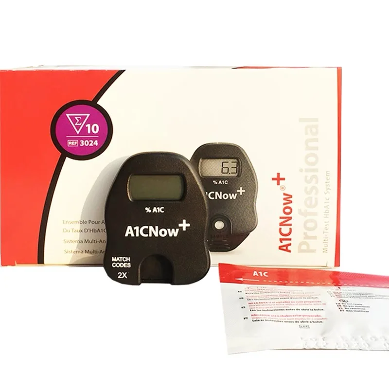 PTS Diagnostics HbA1c Now+ 10pcs System Professional Diabetic Home Test Kit Blood Glucose Monitor For pregnant woman EXP:Latest