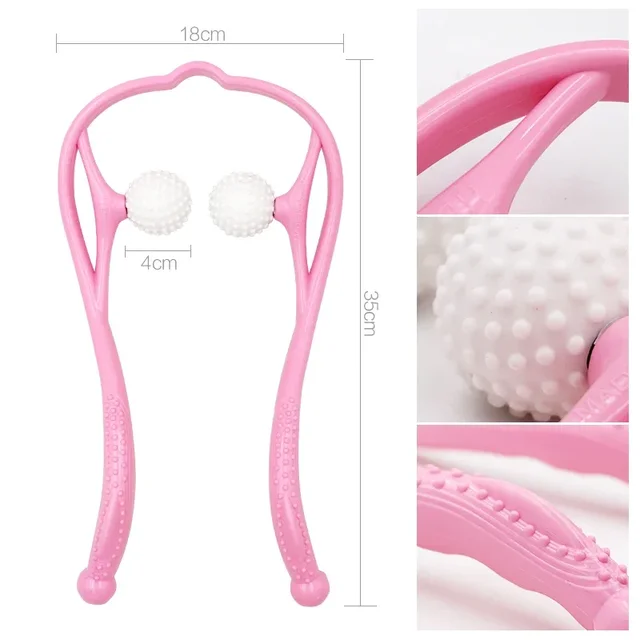 Neck Massager Tool To Relieve Pressure Hand Roller Massage Neck and Shoulder Double Trigger Point Self Massager 4