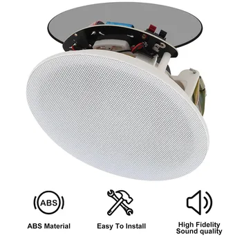 Herdio 6.5 Inch Bluetooth in Wall in Ceiling Speakers 600 Watt  with Wall Amplifier Receiver for Home Theater Office,2 Pairs 4