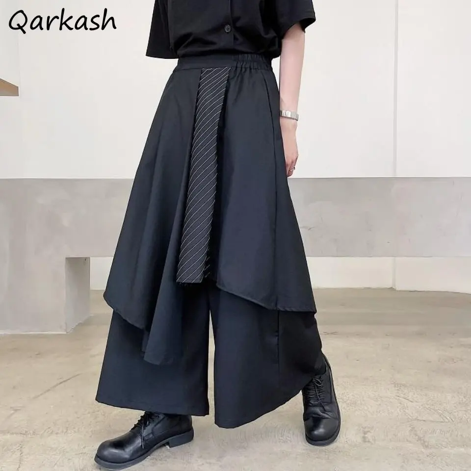 Baggy S-6XL Pants Women Unisex Designer Temper American Hipsters Streetwear Cool Pantalones Black Spliced Trousers Chic Teens