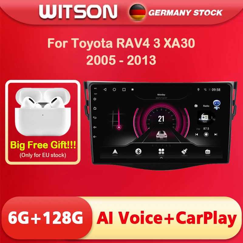 DE В наличии! Автомобильный радиоприемник 9 ɺndroid 11 для TOYOTA RAV4 2006 2007 2008 2012