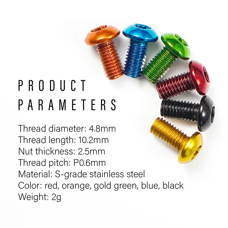 Lot De 6 Boulons D'étrier De Frein à Disque Pour Vélo VTT - M6x18mm, Couleur Orange, Avec Joints Inclus