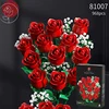 968PC Romantic Rose Flower Bouquet Building Blocks Creative Home Desk Plant Decoration Assemble Bricks Toys For Gifts Girls Lady 5