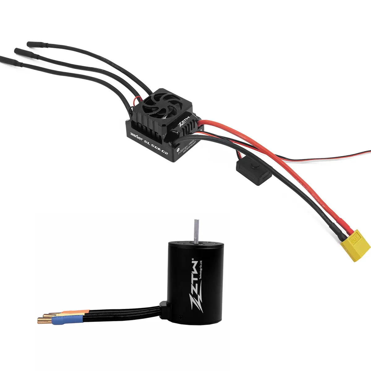 RCブラシ付きESC For 1/10 ZTW Beast SL 50A/60A ESC G2 防水 2-