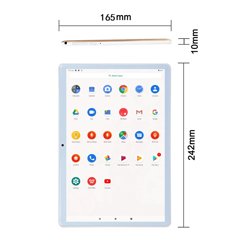 MLS 4G 10.1'' Android 9.0 Tablet MTK9863 Octa Core 1280*800 IPS 3GB RAM 32GB ROM 1*Sim Cards Type-C 5000mAh 2