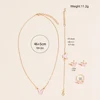 Luxury Watch Women Ring Necklace Earrings Bracelet Set Watches Butterfly Leather Strap Ladies Quartz WristWatch No Box 5