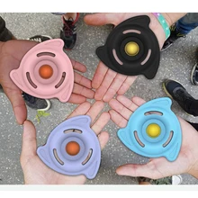 

2022 New Pop Fidget Toys its Autism Stress Relief Silicone Interactive Spin the ball Spinner Push Bubble Fidget Toy for Spinners