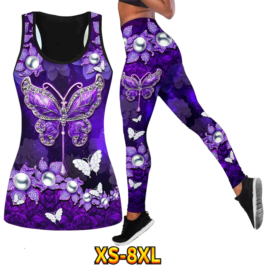 새로운 패션 여성 스포츠 레깅스 바지 세트 높은 허리 요가 바지 XS-8XL