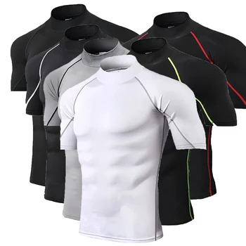 Compression T Shirt Men Bodybuilding Sportswear Short Sleeve Quick Dry Workout Shirts Sport Tops Tee Gym Running T-shirt Men 1