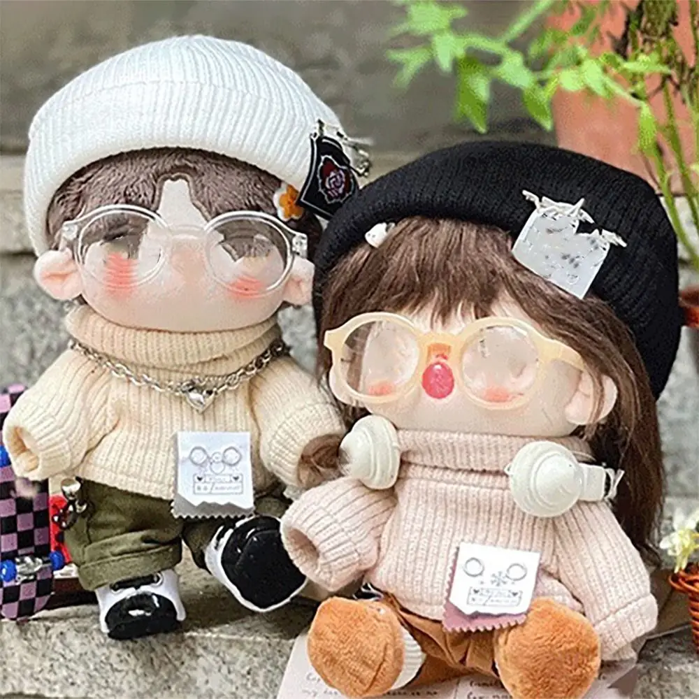 1Pcs 20Cm Doll Sweater High Collar Khaki Knitwear Knitting Clothes Change Dressing Game Playing House Diy Doll Accessories