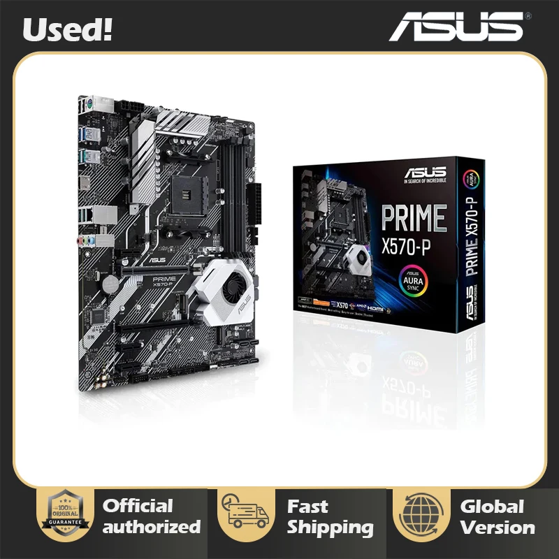 

ASUS Prime X570-P Ryzen 3 AM4 with PCIe Gen4, Dual M.2 HDMI, SATA 6GB/s USB 3.2 Gen 2 ATX Motherboard