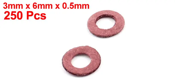 UXCELL 250Pcs M3 Flat Insulating Fiber Washer Spacer 3Mmx6mmx0.5Mm For Motherboard