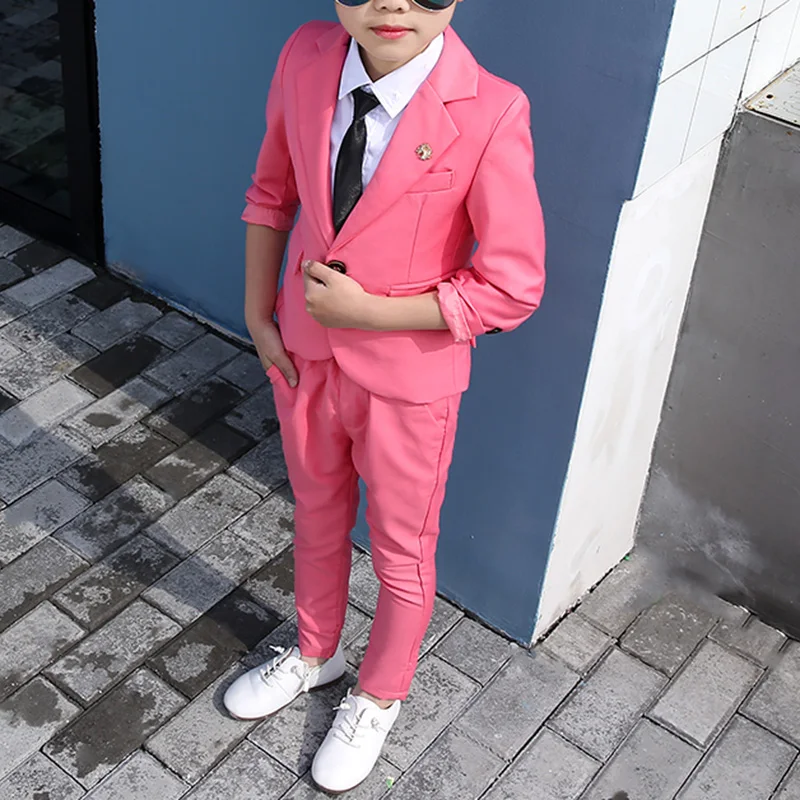 

2023 New Style Spring Boy's Business Suits Elegant One Bottom Formal Party Kid Suits 2 Pieces(Jacket+Pant )traje de novio
