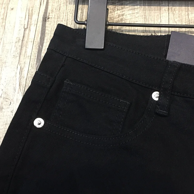 New Summer Fashion Denim Shorts Men's Slim Straight American Street Trend Casual All-Match Cropped Pants