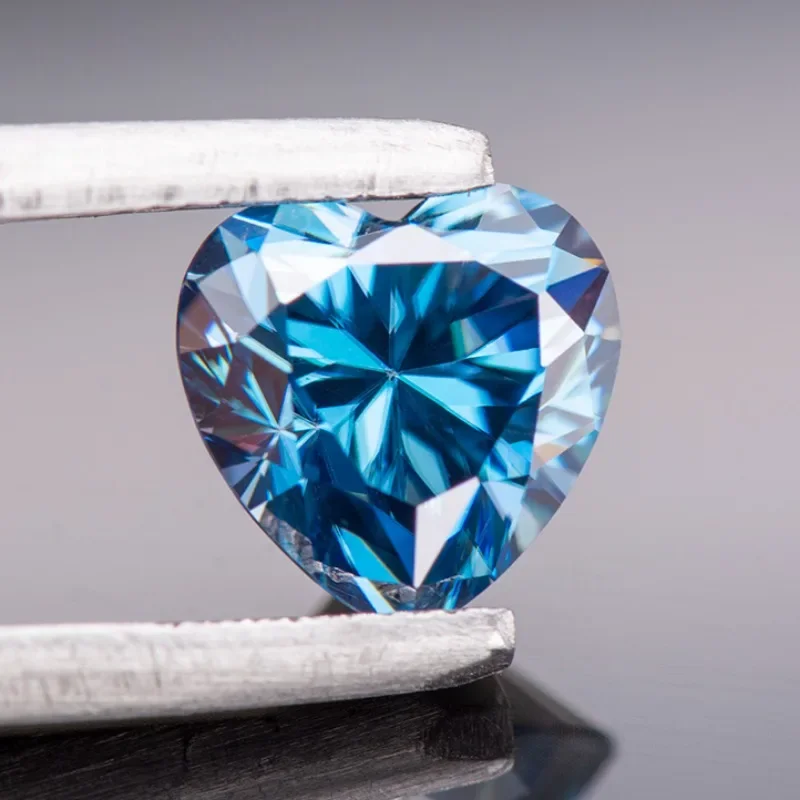 

Heart Shape Sapphire Blue GRA Certificate Moissanite Stone Gemstone for Jewelry Making Material Lab Grown Advanced Diamond