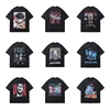 Men's Pure Cotton Washed Retro Printed Short-sleeved T-shirt Casual Loose Animation Printed Men's and Women's Trend Tops 1