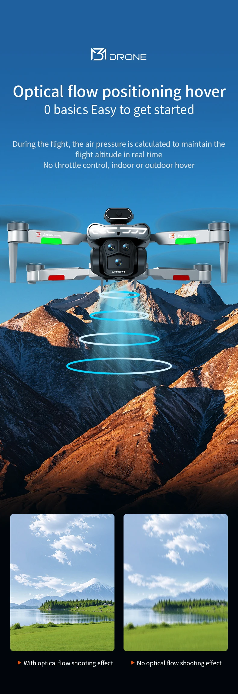 New M3 Drones 8K Brushed APP Mobile Phone Control Battery Life Time OF About 12 Minutes Positioning With Optical Flow Toys Gifts