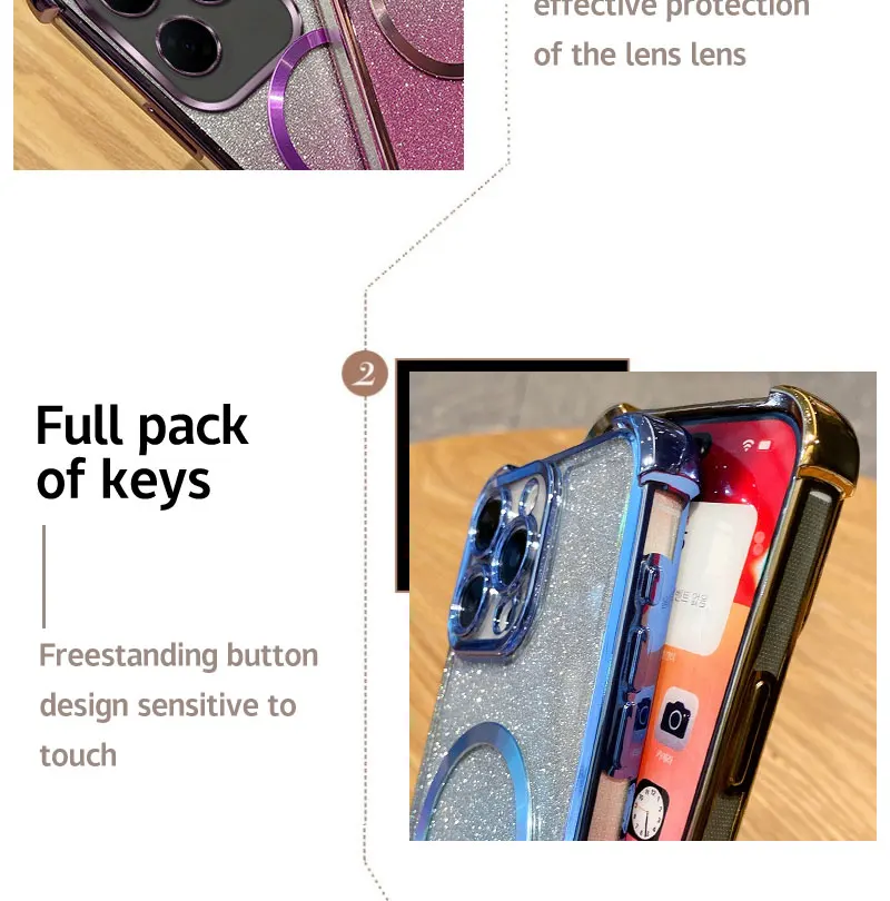 Magnetic Shockproof Phone Case For Infinix Clear Plating Cover_voghion.com