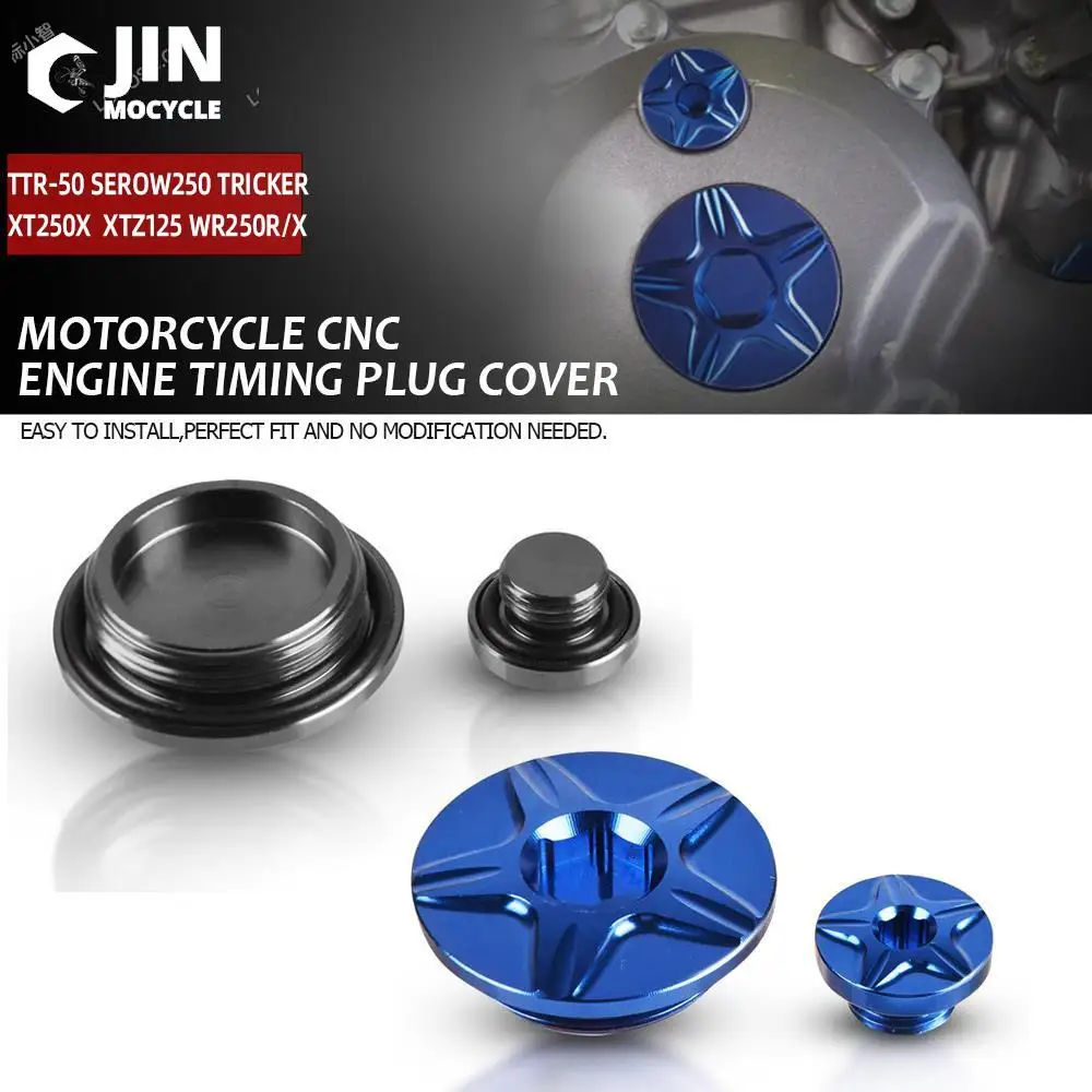 

Aluminum Engine Timing Plug Cover For Yamaha TTR-50 SEROW250 TRICKER XT250X XTZ 125 WR250R WR 250 X Motorcycle Engines Cap Plug