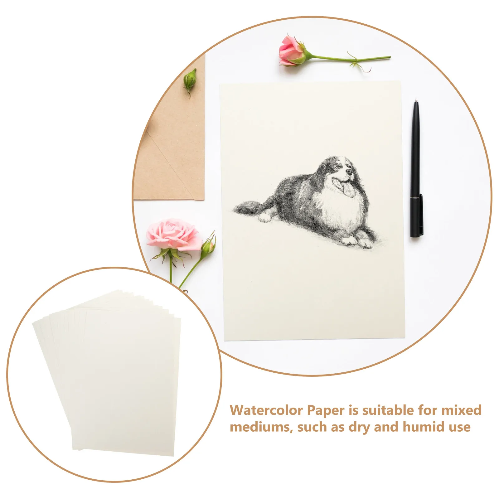 20장 8K 수채화 용지 전문가급 내마모성 수채화 그림 스케치용 종이