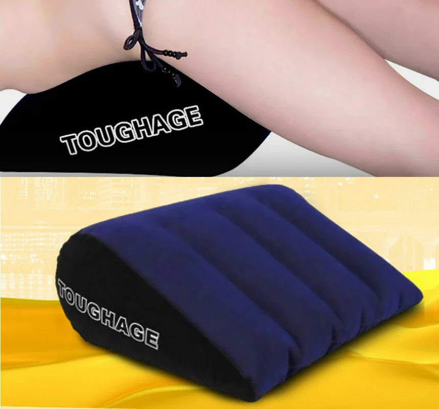 Inflatable Sexual Sex Pillow Triangle Cushion Position Aid Sex Furniture Body Pad Open Mouth Gag Eye Mask Hand Ankle Cuffs Set