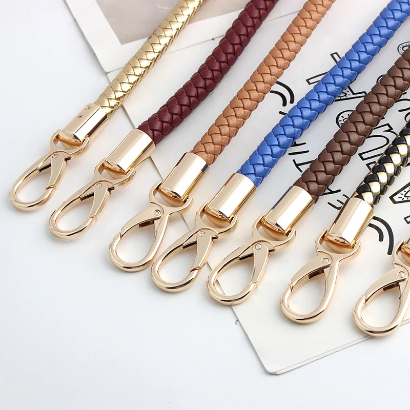 30-45-60 cm Colorful PU Leather Bag Handle Colored Replaceable Leather Shoulder Strap Handbag Weave PU Metal Buckle Accessories