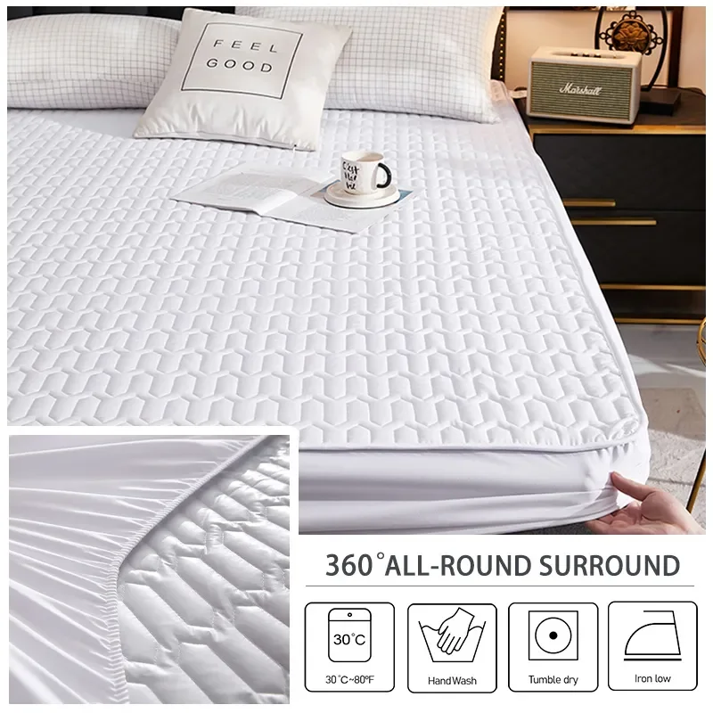 

Waterproof Thicken Mattress Pad - Skin-Friendly Bedspread Protector - Fitted Sheet Cover Bed - Professional and Durable