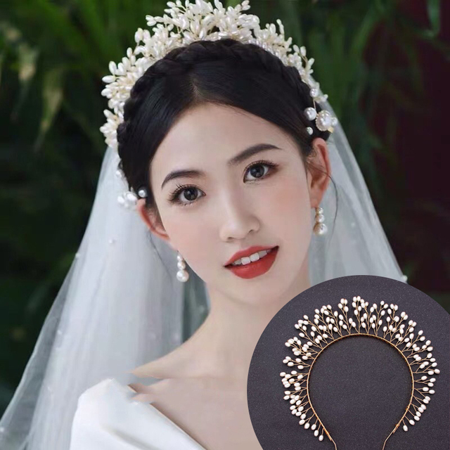 Elegant Crystal Bride Hair Comb Headwear Rhinestone Pearl Bridal Hair Clip Accessories Jewelry for Women Braiding Tool