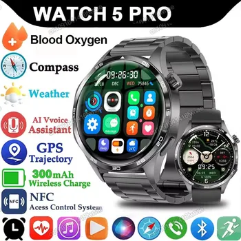 Watch 5 Pro GPS NFC Smart Watch Men 360*360 AMOLED Screen Heart rate Monitor Bluetooth Calls IP68 Waterproof Man Smartwatch 2025 1