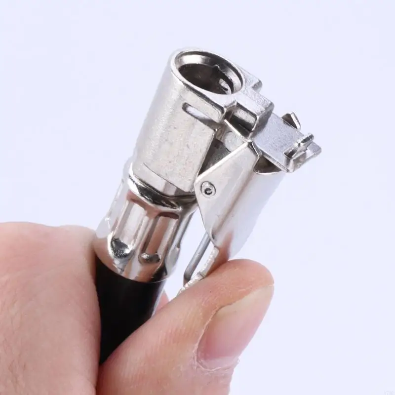 A70F 1Pc Motorcycle Bike Car Flexible Clip On Air Tyre Tire Chuck Inflator Hose
