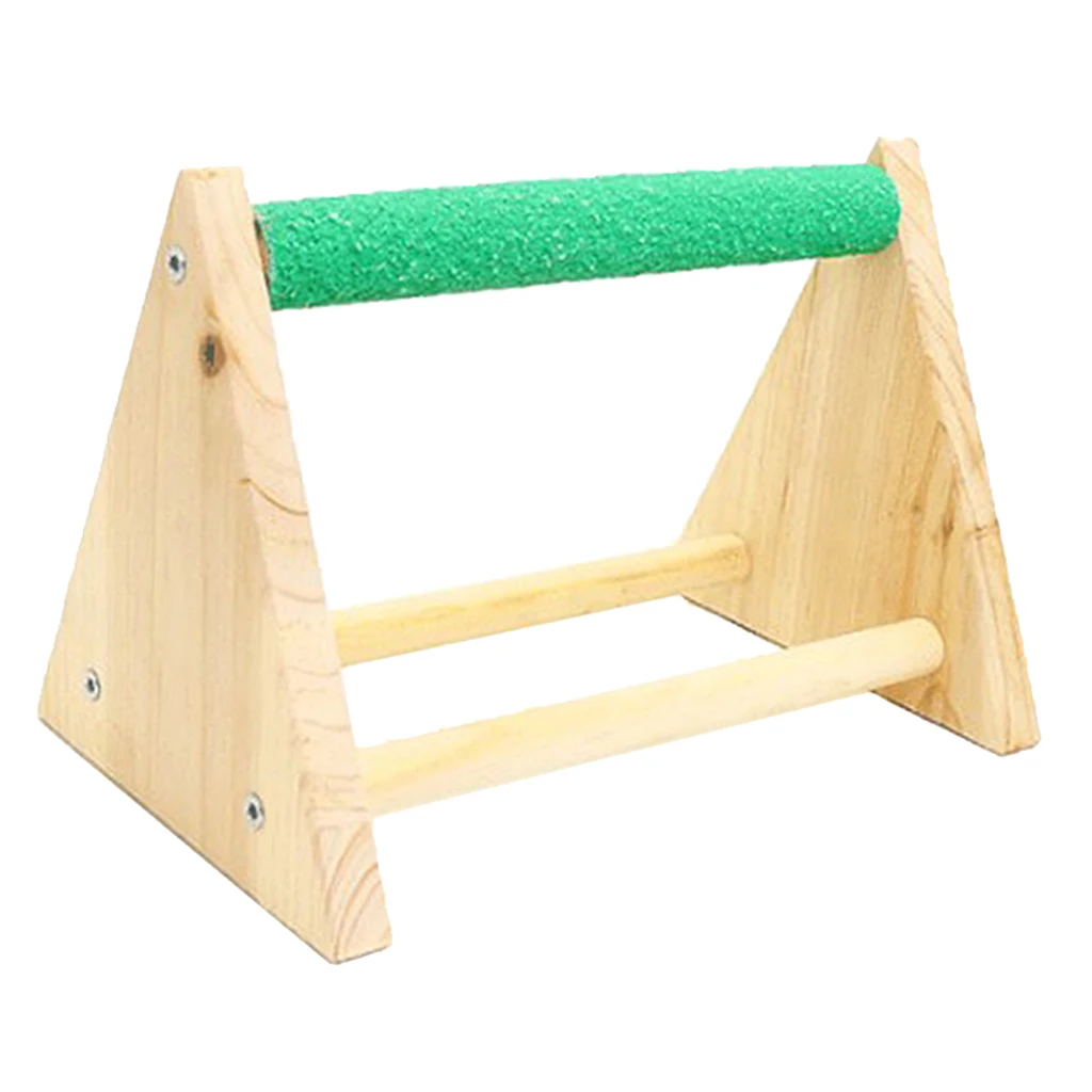 Wooden Pet Birds Parrots Perch Platform Tabletop Cage Grinding Playground Toys for Lovebirds Macaws Cockatoo Chicken Hens