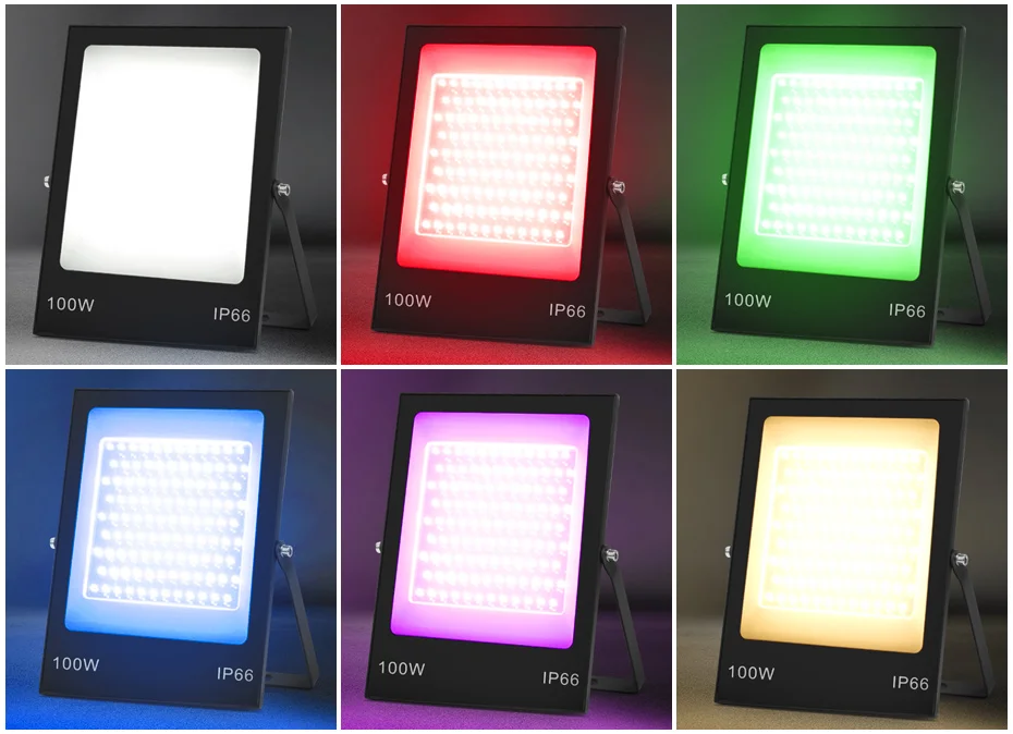 best led flood light RGB Led Flood Light 200W 100W 50W 30W Waterproof Ultra-thin Garden LED Spotlight Wall Floodlights For Outdoor Lighting 220V 20w led floodlight