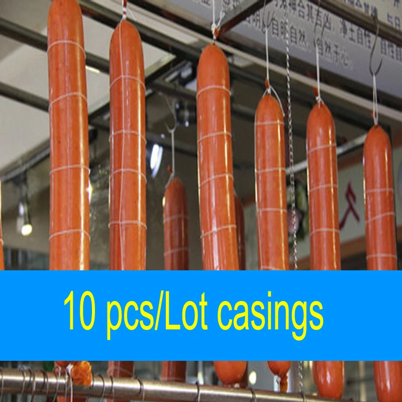 10 pcs/Lot Sausage BBQ Casing Hot Dog Casing Cooking Tools Length: about 300mm Each Meat Poultry Tools BBQ  Inedible Casings