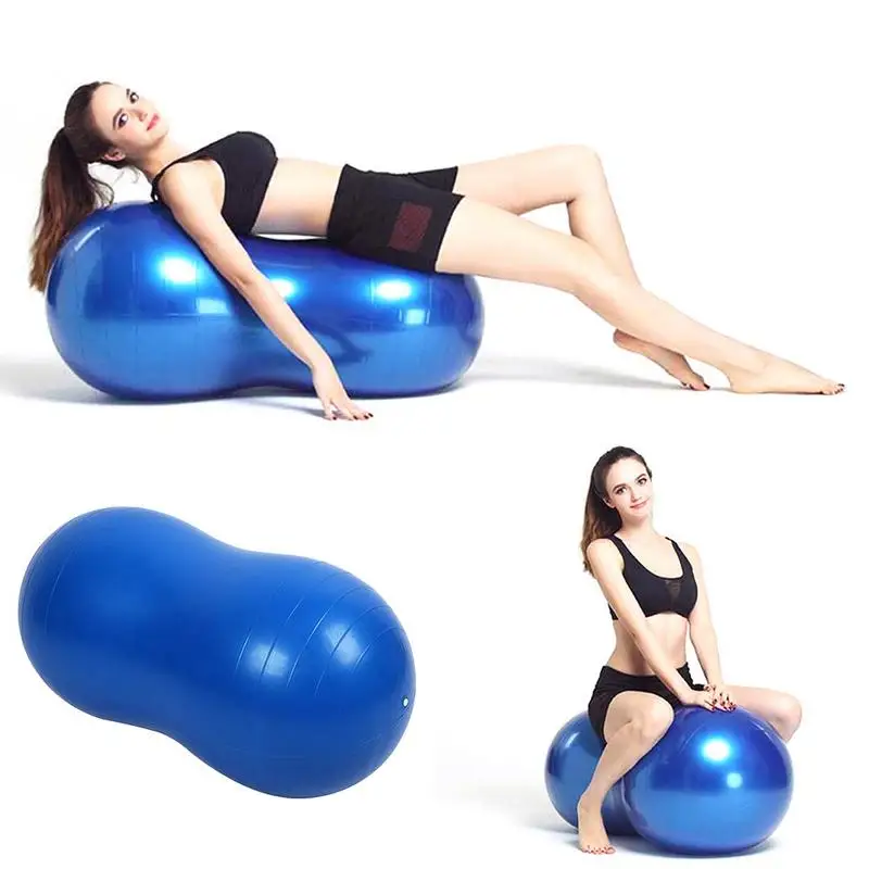 Yoga Ball Fitness Balls Peanut Balance Ball Inflatable Thick Sports Yoga Peanut Pilates Birthing Fitball With Manual Pump